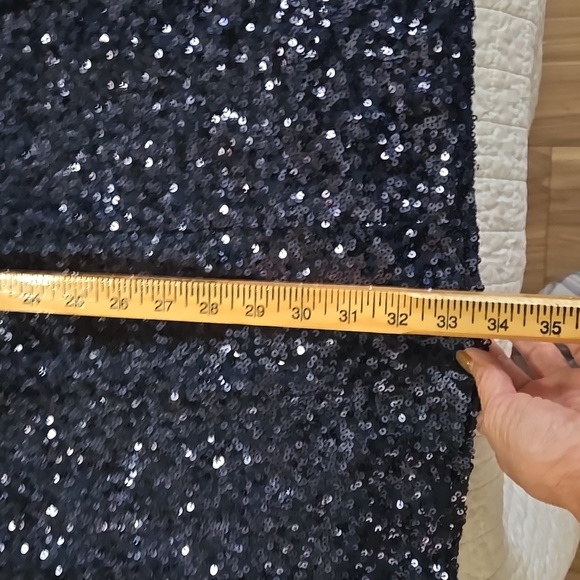 Badgley Mischka Sequin Cocktail Dress Navy Womens Size 14 - Picture 9 of 10